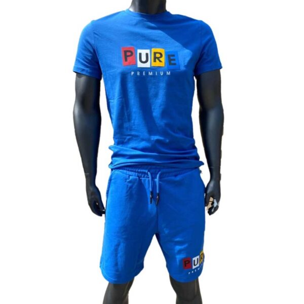Pure Premium Block S/S Tee Blue