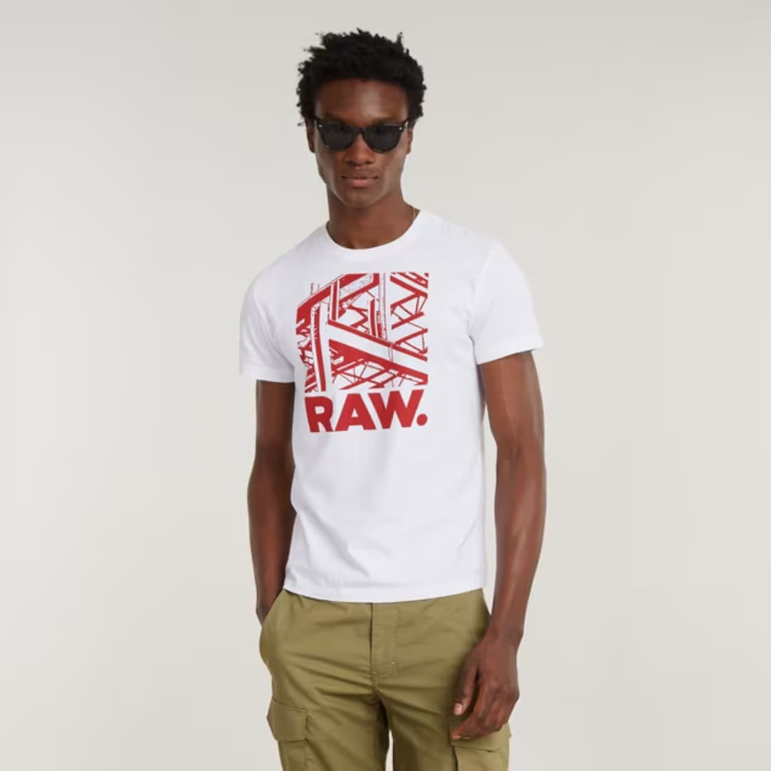 543-1102 G-Star Raw Construction Rt S/S Tee Wht - Image 1