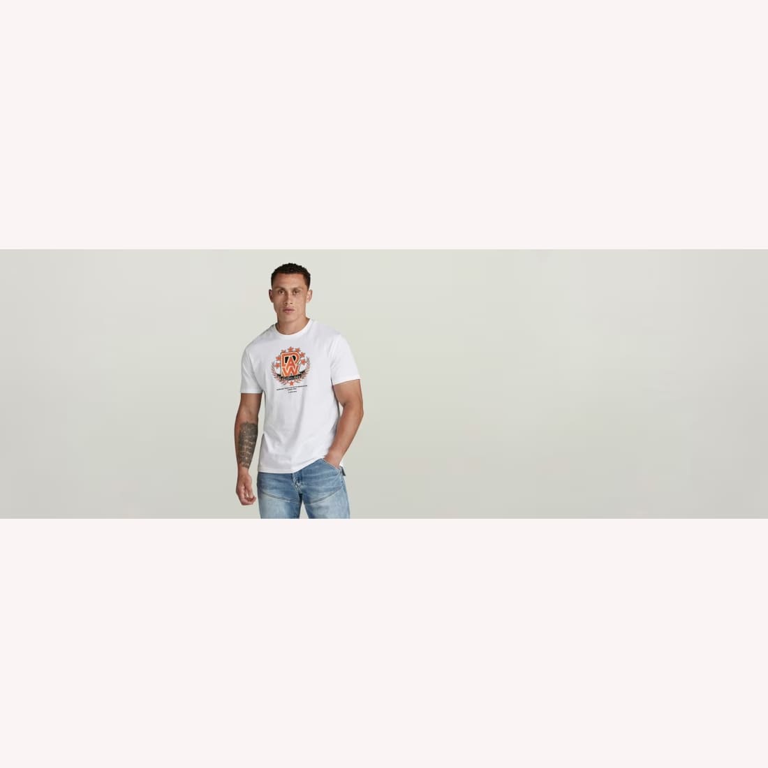 543-1107 G-Star Raw Royal Varsity Rt S/S Tee Wht - Image 1