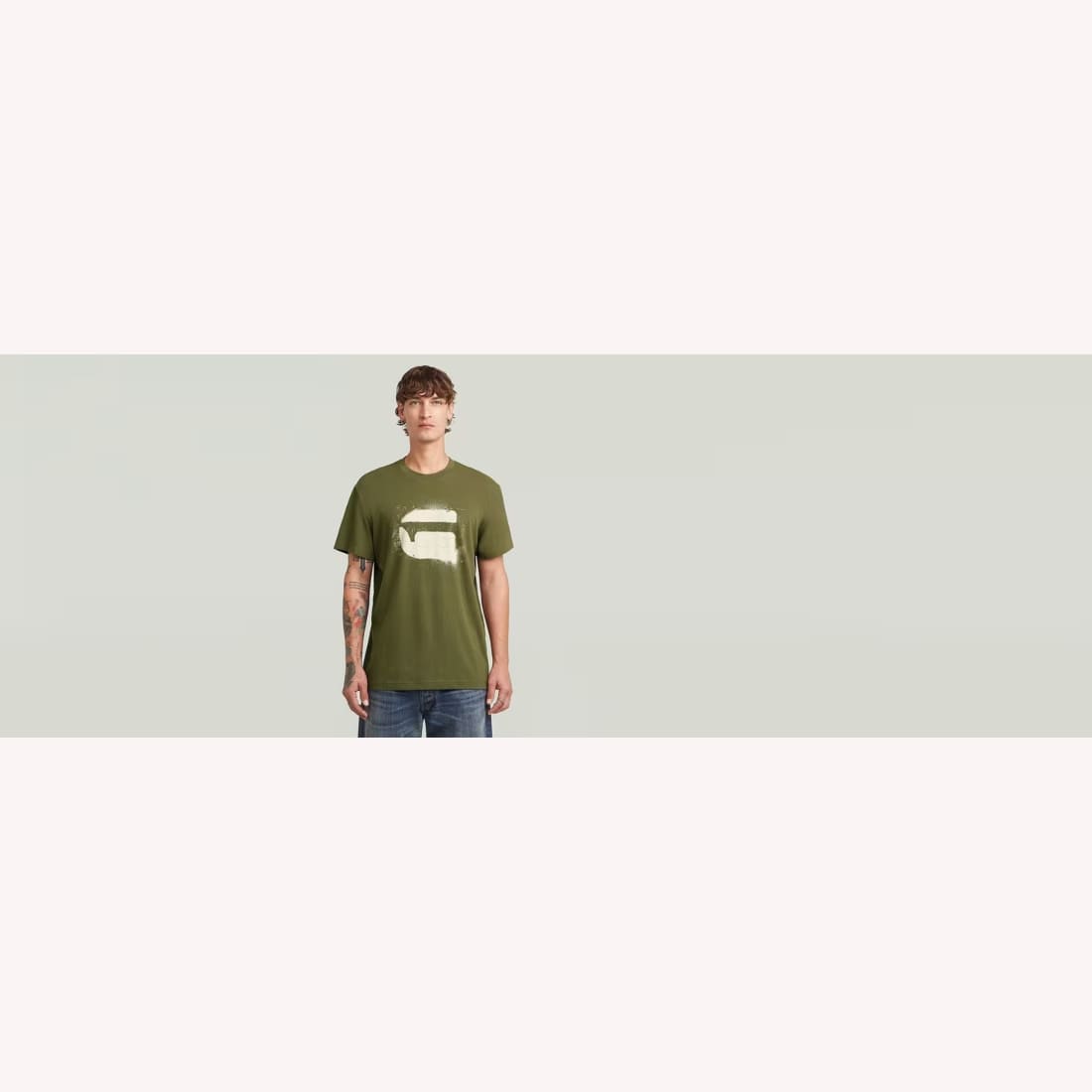 543-1117 G-Star Raw Spray G Logo Shadow Olive - Image 1