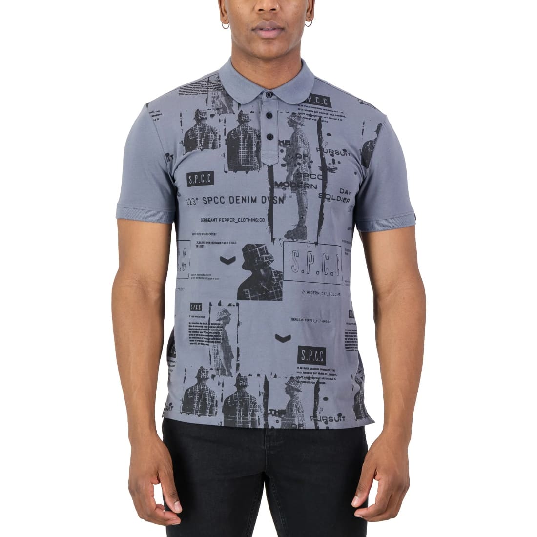 615-672 S.P.C.C Krall S/S Golfer Dusty Blue - Image 1