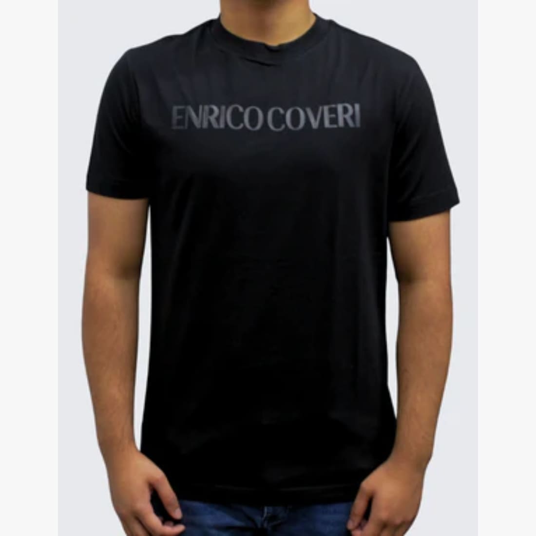 750-170 Enrico Coveri Bling S/S Tee 4 Blk - Image 1