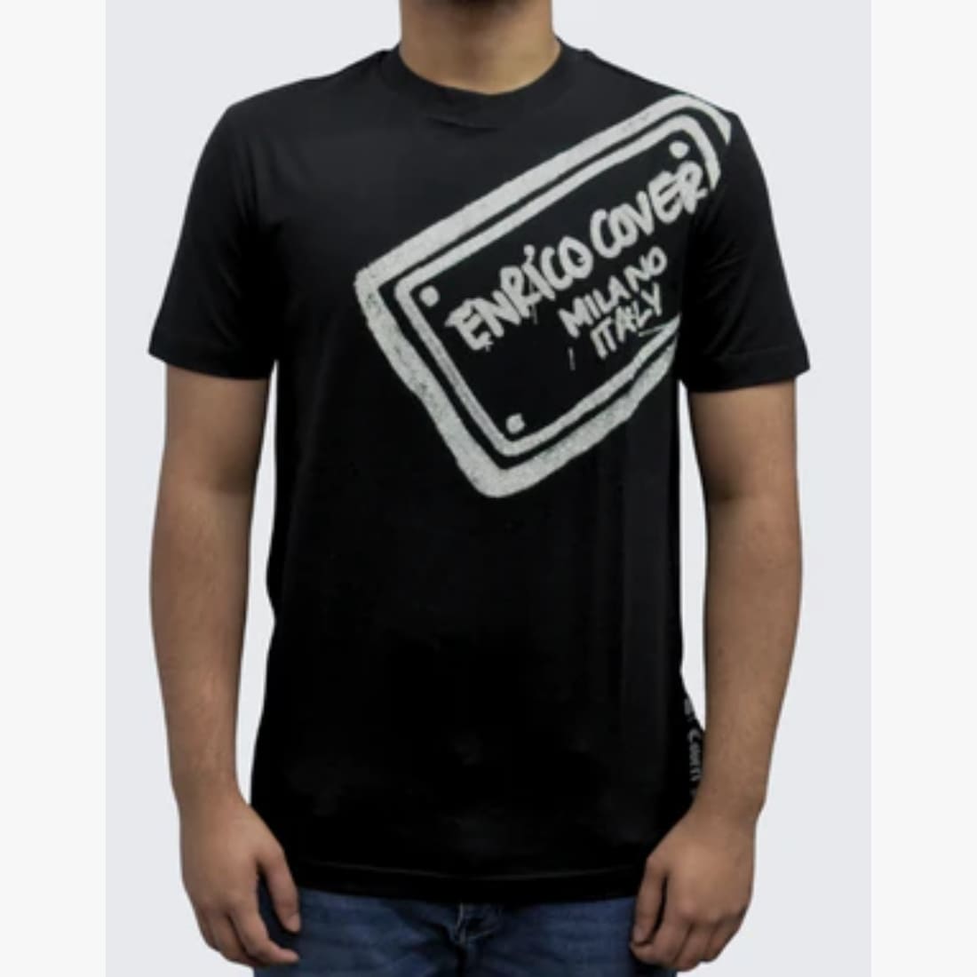 750-174 Enrico Coveri Bling S/S Tee 07 Blk - Image 1