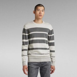 G-Star RAW Irregular Stripe Sweater Oyst